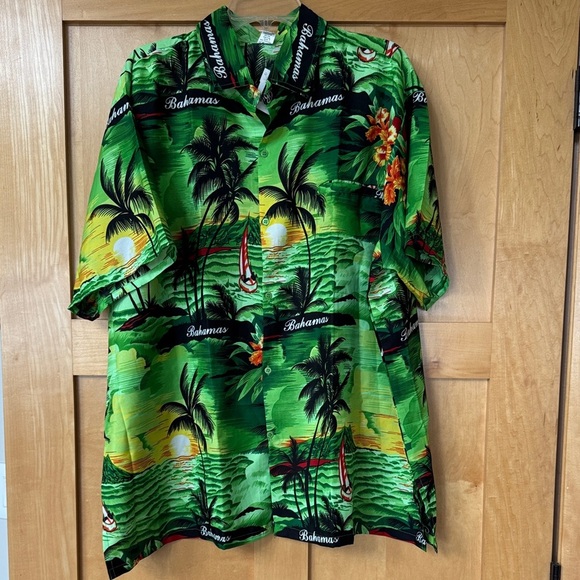 NWT vintage Rina Green Tropical Bahamas Men's Shirt XXL - Picture 1 of 6